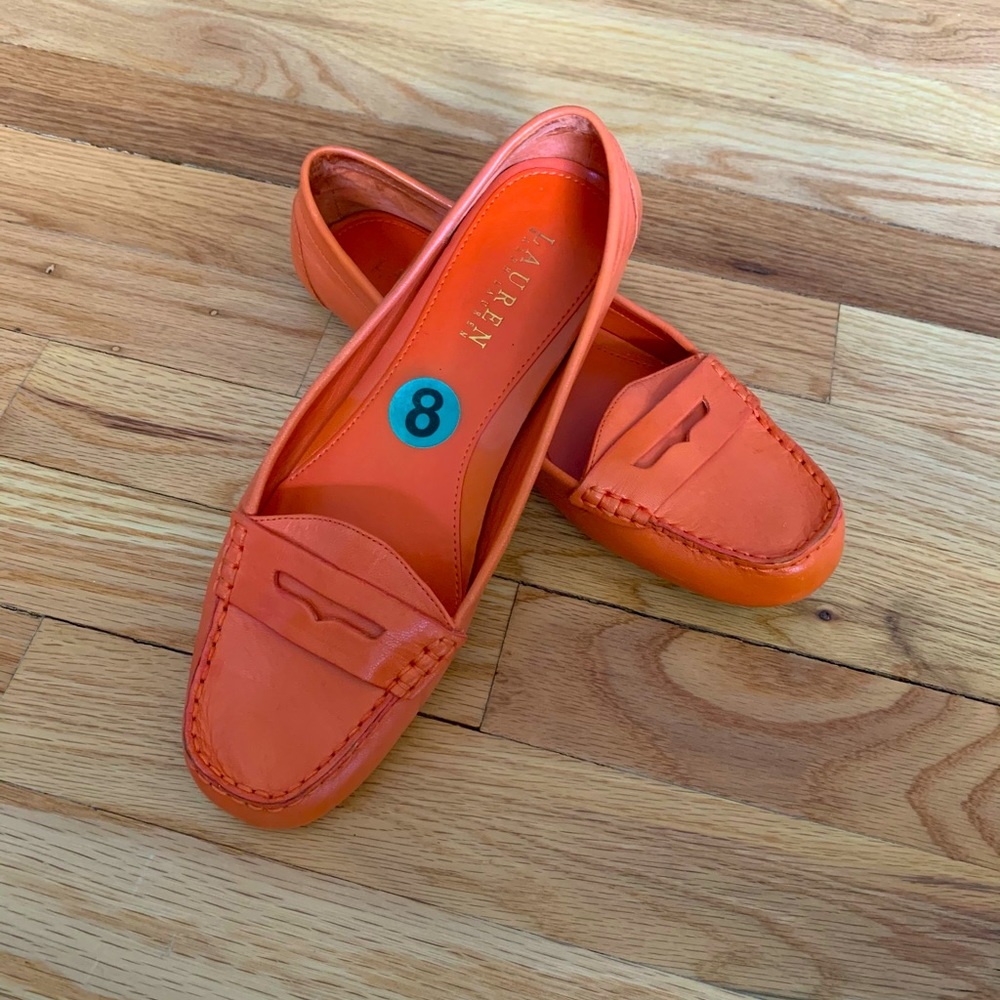 Orange Ralf Lauren mocassins